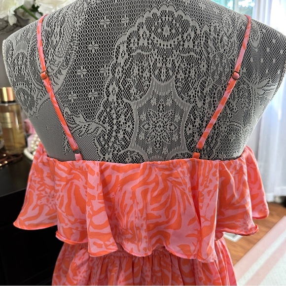 Lilly Pulitzer x Target Jungle Orange Strapless Ruffle Dress Size S NWT - Picture 8 of 15